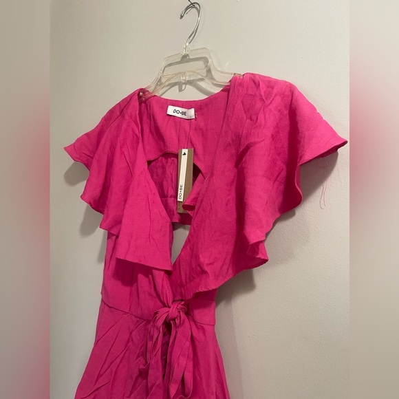 Do+Be Dark Pink Wrap Style Romper Summer Cocktail | Medium | NWT - Picture 4 of 6
